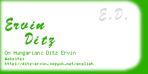 ervin ditz business card